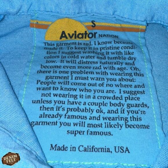 Aviator Nation Men’s Sky Blue Polo Shirt Small Lightweight Logo Cotton Tee - Picture 13 of 15